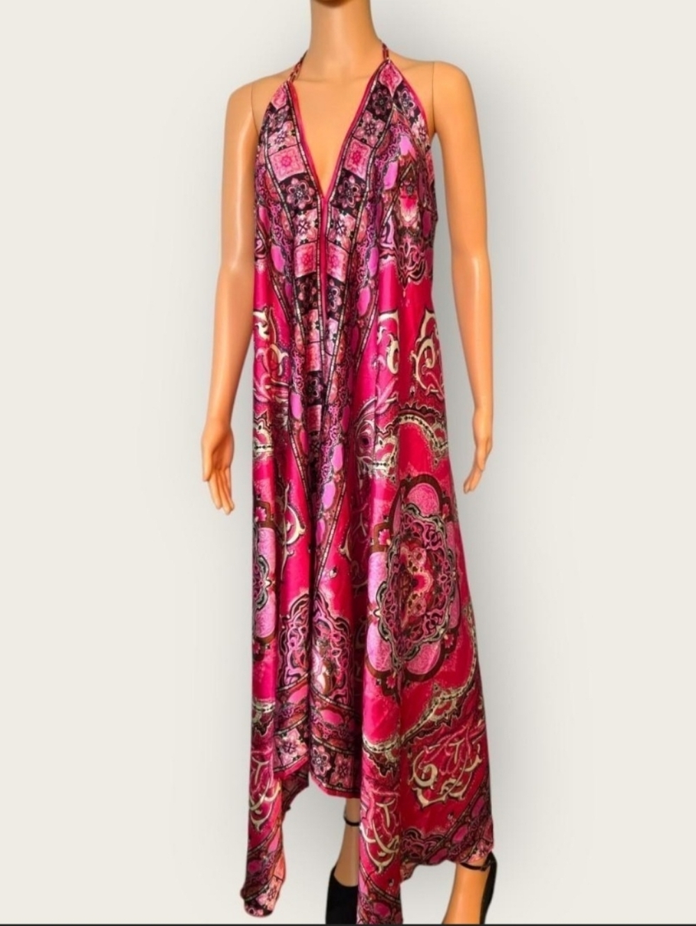 Classique Hot Pink Paisley Hankerchief Dress